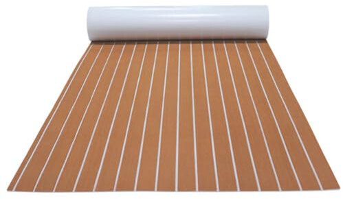 ACROSSPART Eva Schaum Boot Bodenbelag Marine, rutschfeste Matte, Schiffsdeckmatte Selbstklebend, Bodenbelag Selbstklebend, 240 * 90cm
