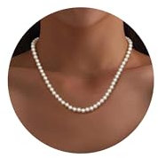 YUEXNKO Perlen Kette Weiss, Frauen Perlenkette Lang, Perlenkette Weiss Damen, Perlen Necklace Women, Halskette Schmuck, für Hochzeiten, Brautaccessoires und Geburtstagsfeiern