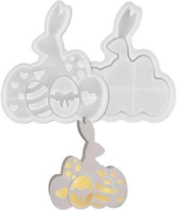Juego de moldes de silicona para hacer huevos de Pascua y siluetas de conejos