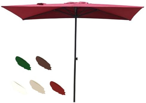 SMELEDFCFK Ombrellone Mezzaluna Rettangolare Ombrellone Da Sole Mezzaluna 250 Cm Ombrellone Altezza Regolabile Parasole A Muro Da Esterno Per Balcone Patio Bar Ristorante -telo In Poliestere(Burgundy)