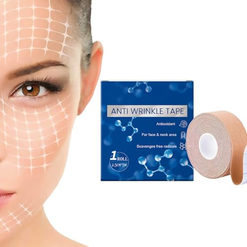 Face Lift Tape Rolle, Hautfreundliche Tapes Gesichtsstraffung, 2,4 cm unsichtbare Stoffpflaster & Instant Lifts, Beauty-Lösung für Mutter, Freundin, Veranstaltungen und Fotoshootings