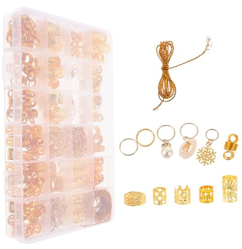 FONDOTIN 257 Stücke Haarschmuck-anhänger für Zöpfe Perlen für Zöpfe Flechtzubehör Haarspangen mit Aussparungen Haarschmuck für Flechtaccessoires