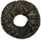 styleBREAKER Loop Schal mit Falten und All over Glitzer, Vintage Schlauchschal, Tuch, Damen 01017077, Farbe:Schwarz/Gold