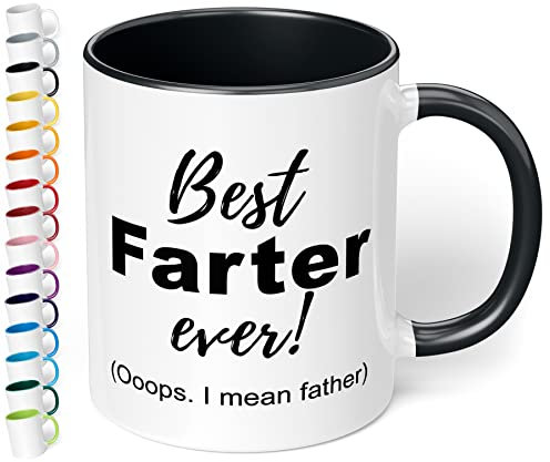 True Statements Lustige Papa Tasse Best Farter Ever - Kaffeetasse, Kaffeebecher, Vater zum Geburtstag, Vatertag (Schwarz)