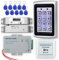 LIBO Kit Sistema di Controllo Accessi RFID Programmabile Tastiera Controller metallo + Serratura Elettrica DC 12V con Alimentatore 3A per la Sicurezza dell'entrata a Porta Singola + Portachiavi RFID