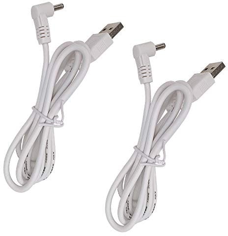 DZYDZR Cable de alimentación USB de 5 V a CC 5 V, 2 unidades, USB A 1,35 mm/3,5 mm, cable adaptador tipo L, 1 m, color blanco