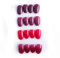 Laza 96 Pcs Fake Nails Ruby Vermeil Cherry Full Cover Oval Short UV Coat Artificial Acrylic Nails - Red Garnet