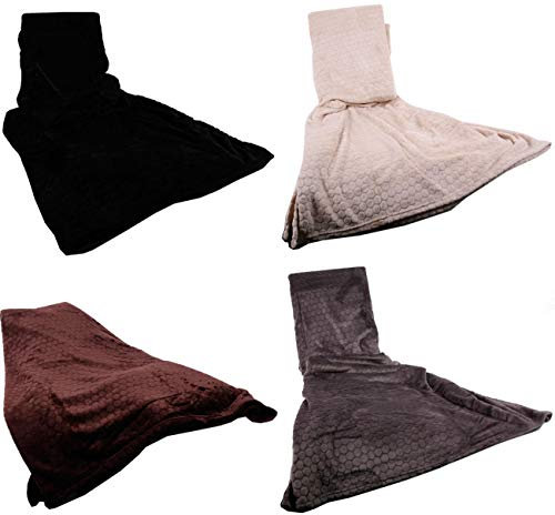 Mediablue Kuschelige Wohndecke Cashmere Feeling Microfaser Kuscheldecke super Soft (Beige)