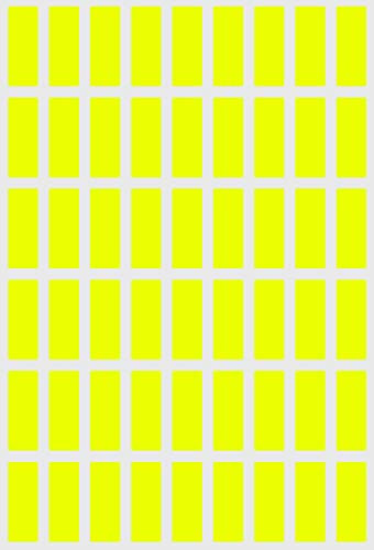 Aufkleber Neon Gelb 25 mm x 10 mm rechteckige Sticker – 2,5 cm x 1 cm viereckige Etiketten 810 Stück von Royal Green