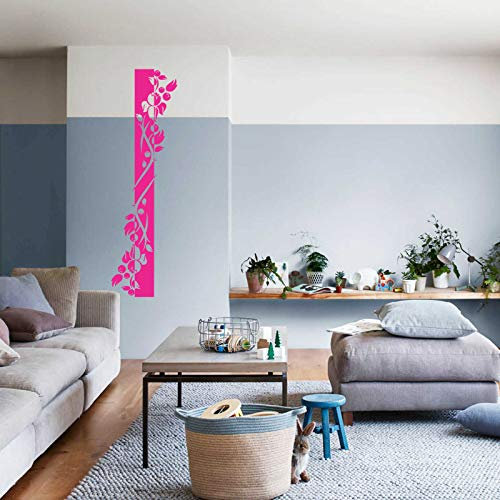 INDIGOS UG Sticker mural Motif bannière de fleurs Rose 180 x 54 cm