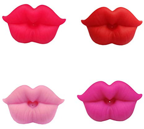TOYANDONA 4pcs Schnuller des Babys Lippen, kreatives Krankenpflege Zubehör des lustigen Kuss Schnuller des Silikons für Baby oder Kleinkind dusche Geschenk-bpa geben frei