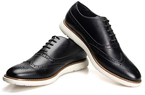 JITAI Scarpe Oxford Eleganti da Uomo, Stringate Leggere, Nero-03, 42 EU (9 UK)