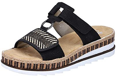 Rieker Sandales V7947 pour femme, Noir, 39 EU