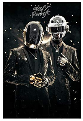 Electronic Group Daft Punk Leinwand Poster Wandkunst Dekor Druck Bild Gemälde für Wohnzimmer Schlafzimmer Dekoration 40 x 60 cm ohne Rahmen