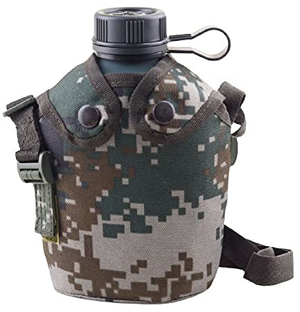 ZXNQ 1L Edelstahl Feldflasche Wasserflasche Armee Militär Kochgeschirr Überleben Trinkflasche - 7.6 * 4.7 * 9 in,B
