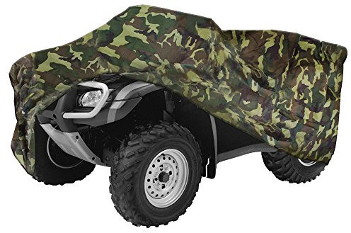 ANFTOP ATV Housse Extérieure pour Quad Bache de Protection Camping VTT Moto Etanche Anti -UV Imperméable 210D Camouflage 256 * 110 * 120cm