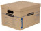 10 BANKERS BOX Strong Moving Boxes, SmoothMove Classic 32 Litre Cardboard Storage Boxes for Moving, Packing Boxes, Tape-Free Assembly, Easy Carry Handles, 38cm x 33cm x 26cm, Brown