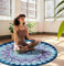 LaiEr Große runde Yogamatte für Übungen, Premium, extra dick, ultrabequem, rutschfest, kreisförmige Meditationsmatte (140 cm x 140 cm x 3,5 mm)
