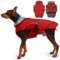 DENTRUN Wasserdicht Hundemantel, Hunde Wintermantel Große Hunde, Hundejacke Winter Warm, Hundemantel mit Bauchschutz, Hundemantel Wasserdicht mit Fleece Gefütterte(Rot,3XL)