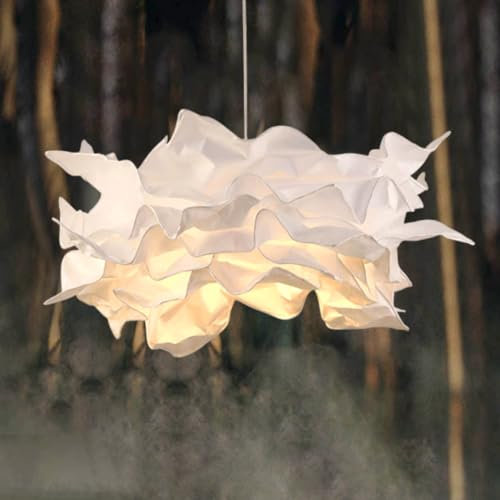 Creative DIY Papier Nuage Pendentif Lumière, Simple Art Papier Fleur Plafonnier Lustre Décoratif Nuage Plafonnier pour Chambre, Salon, Salle À Manger, 24.6