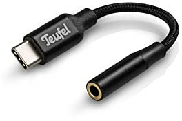 Teufel USB-C auf Kopfhöreranschluss Adapter zum Anschluss von Kopfhörern oder Kabeln mit 3,5-mm-Klinkenstecker, USB-C Jack 3,5 mm für Apple & Android - 11 cm Schwarz