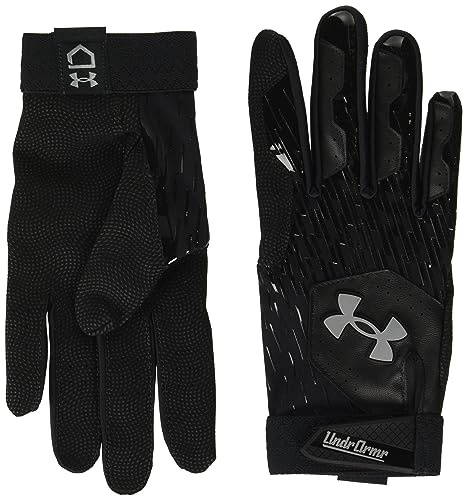 Under Armour Men's Clean Up Baseball Gloves, (004) Black/Black/Steel, Large