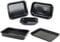 Russell Hobbs COMBO-8235A Baking Tray and Roaster Set, 5 Piece Vitreous Enamel Coated Steel Pans, with Roasting Tins, Chop Tray, Flat Oven Sheet, Easy Clean, Romano Collection, Black