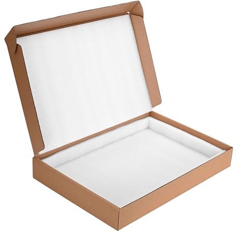 QMFGKLTR Laptop Shipping Boxes Cardboard Laptop Box Secure Mailer Box with Protection Foam, Without Available Space for Cords or Chargers
