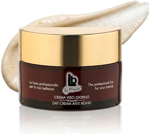 Lb by Monia Anti-Aging Tagescreme für das Gesicht mit Hyaluronic Acid und Meereskollagen, Anti-Falten-Creme für reife Haut, straffende Gesichtscreme für Frauen und Männer, 50 ml, Made in Italy