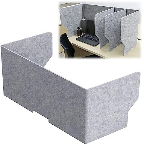 SAGIDAR Büro Desktop Schallwand, Schreibtisch Montierten Sichtschutz, Schalldämmende Trennwand Grau, 60cm/80cm/100cm, Faltbar Leicht Zu Tragen, Dicke 9mm, Kann Auf Einem Tisch Verwendet Werden