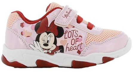 Disney Minnie Mouse Kinderschuhe von 2 bis 8 Jahre, LED Leuchtschuhe Mädchen mit Minnie Maus Motiv 29 EU, Turnschuhe mit Licht, Blink Sneaker ideal fur Schule und Freizeit, Rosa