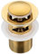 BALNEO Bouchon Évier Universel Cone Pop-Up Or, Laiton, Antirouille, 4 Joints, Bonde, 62mm X G1 1/4, avec Trop-Plein, Click B-Click