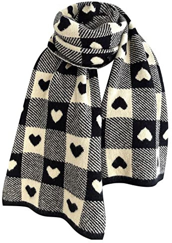 TjO938 Damen-Schal, kariert, warm, verdickt, beige, One size