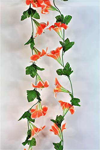 Blumen Ranke Orchidee orange 220 cm Blüten Girlande künstlich