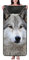 PanaRL Strandtuch mit Wolfsmotiv, Korallenvlies, Badetücher, saugfähiges Handtuch, weiche Stranddecke, 69 x 140 cm