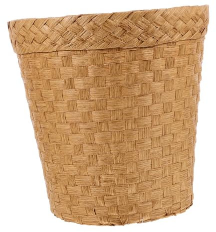 Operitacx Panier En Osier Panier Poubelle Poubelle Panier De Rangement Corbeille À Papier Corbeille Multifonction Corbeille Poubelle Panier Tissé Panier Rural Bureau Poubelle