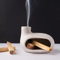 MOUGIGI Modern Palo Santo Holder Ceramic Burner for Meditation and Energy Cleansing - Handcrafted Smudge Bowl for Wood Sticks, Sage, and Incense Cones
