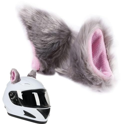 Helm Ohren Skihelm Ohren Motorradhelm Ohren Motorradhelm Deko passend für Motorradhelm Skihelm Fahrradhelm usw. (grau)