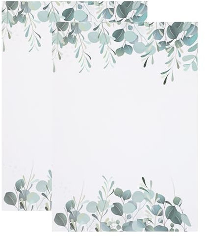 Greyoe 24 Blanko Menükarten – Speisekarte A5, Hochwertiges Menükarten papier für Hochzeiten, Geburtstage, Jubiläen, Firmenveranstaltungen und Getränkekarte 21 * 14.8CM(Eukalyptus)
