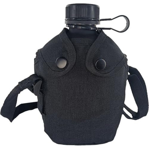 Cantimplora De Camping, Botella De Agua Militar De Aluminio con Bolsa De Cubierta para Acampar Aire Libre, Senderismo, Mochilero, Caza