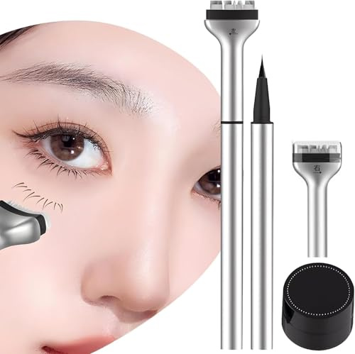 Untere Wimpern Stempel mit Tinte, untere Wimpern Stempel für Frauen und Mädchen, wiederverwendbare untere Wimpern Stempel Kosmetik Wimpern Stempel Hautfreundlich (Black)