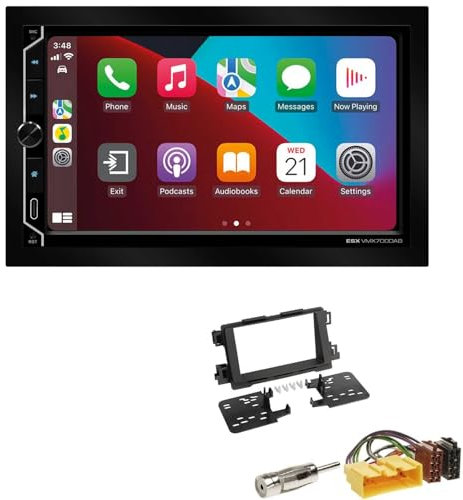 ESX VMX700DAB 2-DIN Autoradio kompatibel mit Wireless Apple CarPlay Android Auto Bluetooth DAB+ passend für Mazda CX-5 ab 2012 schwarz