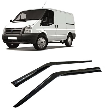 Rumplex Windabweiser Luftabweiser Regenabweiser Seitenfensterabweiser Kompatibel mit Ford Transit 2002-2013 Autofenster Regenschutz Regenabweiser Anklebbare Deflektoren 2 Stück