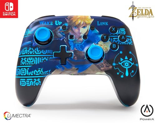 PowerA Verbesserter Kabelloser Controller für Nintendo Switch - Wake Up Link, Nintendo Switch Lite, Gamepad, Spiele-Controller, Bluetooth-Controller, Aufladbar, Offiziell Lizenziert