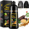 Generisch Shampoo 3 in 1 per tinture per capelli, colore a lunga durata, cura profonda, anti-perdita di capelli, per uomini e donne, 500 ml