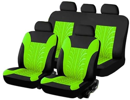 DZSFSTRHRRT AutositzbezüGe Set Bedruckter Sitzbezug Universelle Modische Spur Geprägte Form Kompletter Satz Auto-Innenzubehör Autositzbezug Auto-SchonbezüGe(GRÜN)