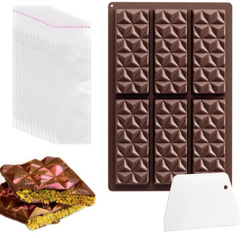 AstraGlam 1 Stück Schokoladenform Silikon für Dubai Schokolade und Pralinen, Hochwertige Backform aus Silikon für Pistazien Schokolade, Engelshaar Teigfäden, Tiefkühl- und Backfest