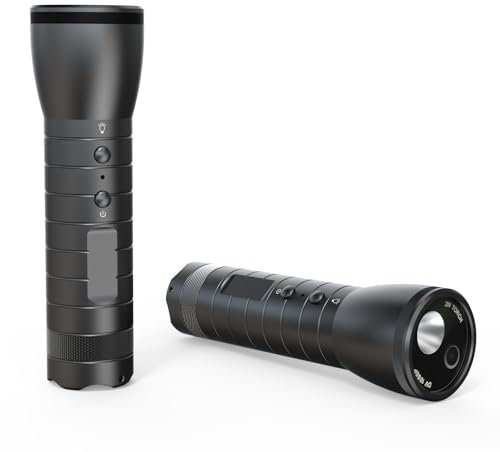 Flashlight Video Camera, 1080P 5 Lighting Modes LED Flashlight Recorder 2200mAh 120° Wide Angle IP66 Water Proof for Camping Cycling
