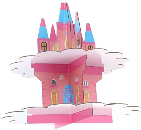 Cabilock Desktop Kuchenhalter Runder Kuchenständer Kuchenständer Prinzessinnen Party Kuchenständer Schloss Kuchenständer Prinzessinnen Cupcake Ständer Moderner Kuchenständer