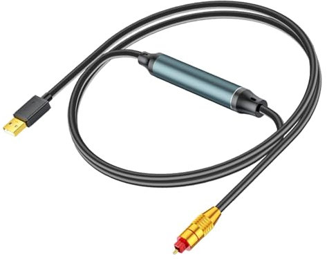 Kixolazr Câble USB Optique, convertisseur Audio USB Optique - Adaptateur Audio Optique USB Polyvalent | Convertisseur Audio USB Optique Portable pour Ordinateur Portable et Ordinateurs